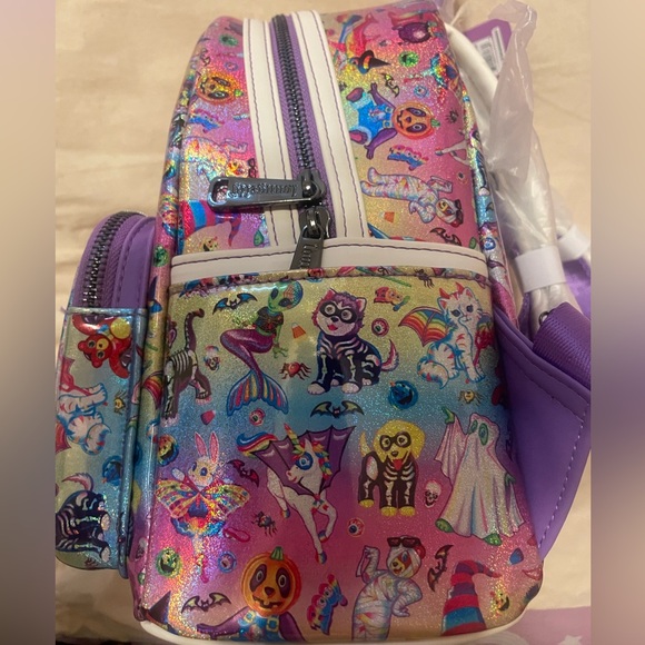 Loungefly Lisa Frank Stickers Halloween Backpack Iridescent Bag Purse NWT FIRM - Picture 2 of 6